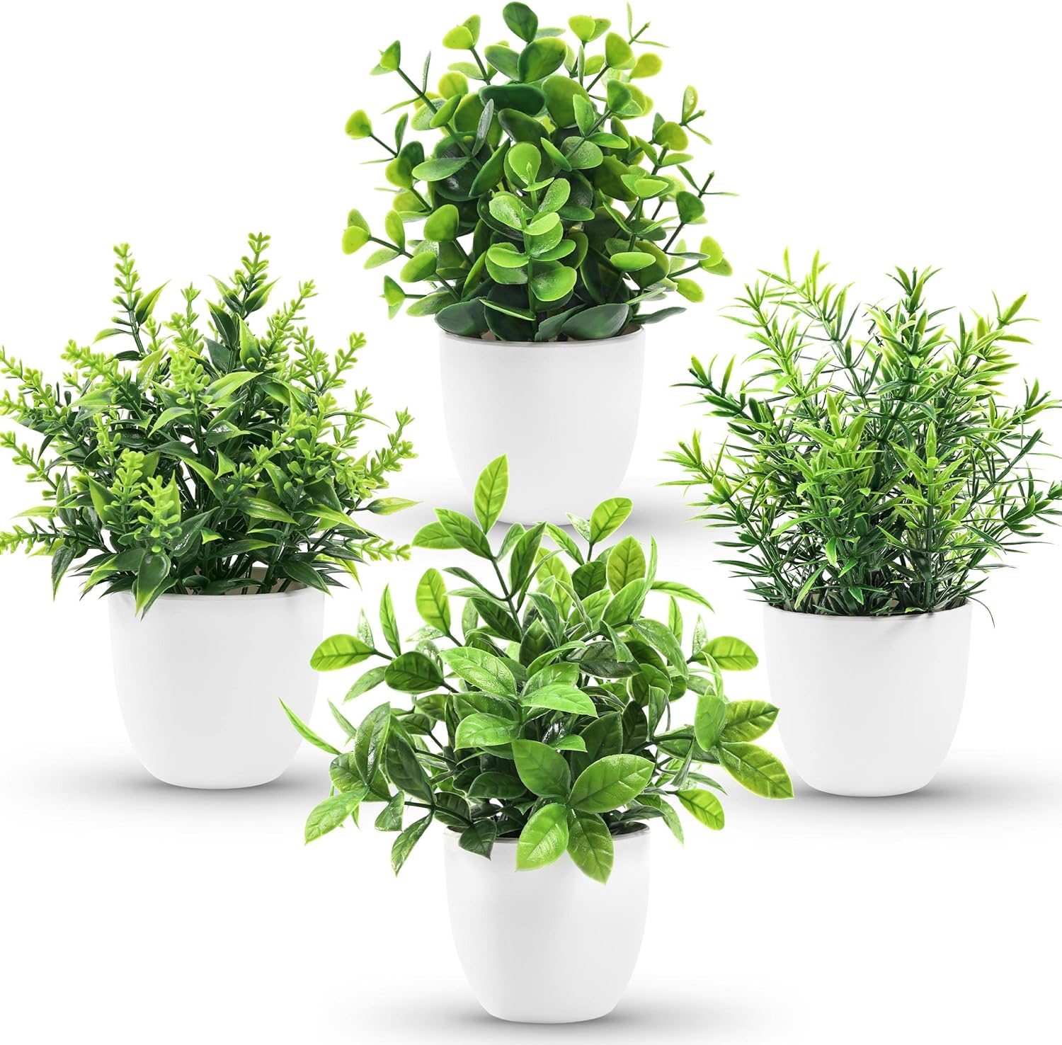 Faux Plants Indoor, Mini Artificial Plants, Fake Plants for Home, Office, Shelf, Farmhouse Bathroom- 4 Packs Faux Plants Indoor, Mini Artificial Plants, Fake Plants for Home, Office, Shelf, Farmhouse Bathroom- 4 Packs